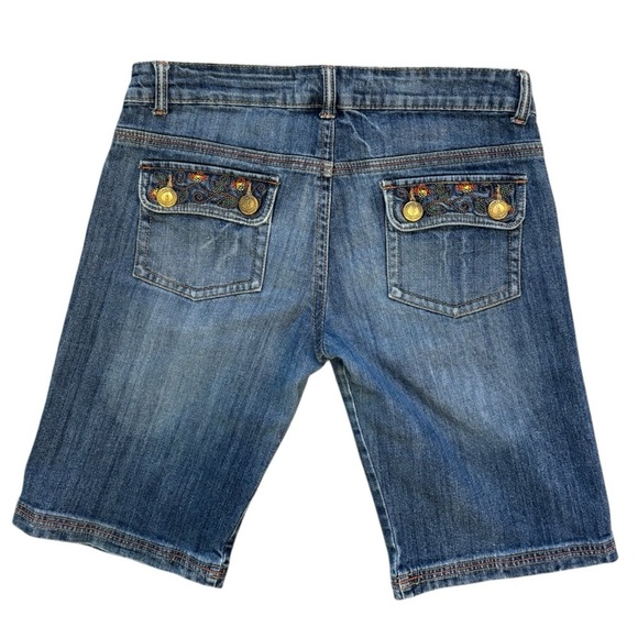 Vintage Farlow Jeans Low Rise Shorts Bermuda Style Embroidered Size 11 Juniors - Picture 2 of 12